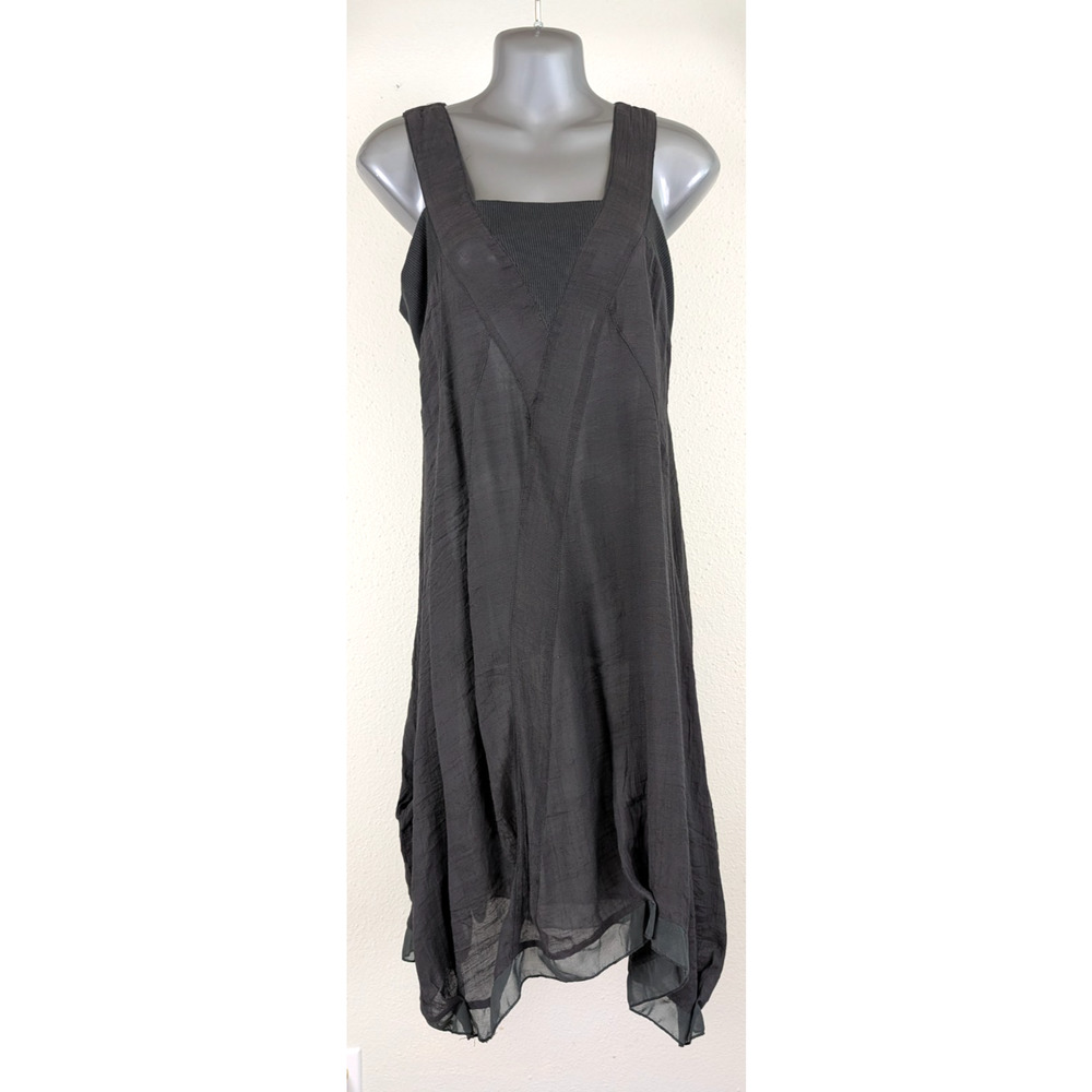 New Monoreno sz S M ? Dress sleeveless tank langenlook gray knee length 4645